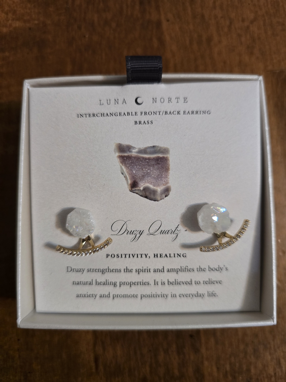 White Druzy Earrings